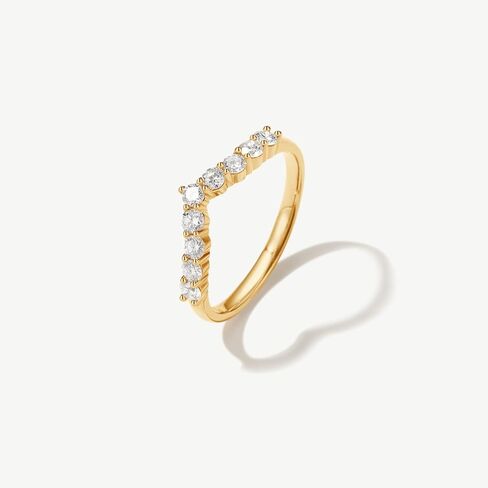 AGVANA The Eternal Arc 0.44 Ct. Tw. Lab-Grown Diamond Eternity Band Ring in 14K Solid Gold Promise Anniversary Wedding Band Ring | Stackable Rings for Women (D-E Color, VS Clarity) in Saudi Arabia