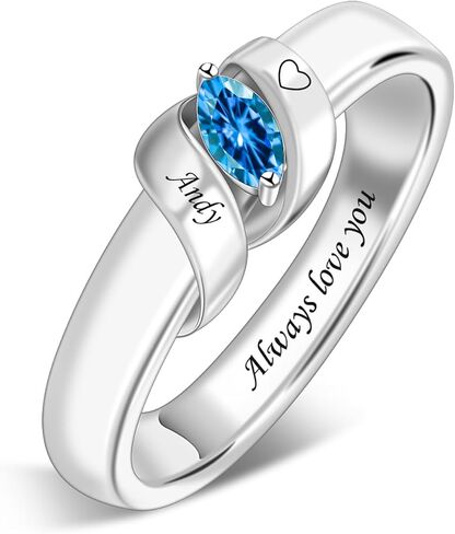 BAUMA AUTO شخصية 1-6 جوهرة الميلاد خواتم الأسرة الأمهات خاتم مخصص محفورة اسم خواتم للنساء الجدة أمي ابنة in Kuwait