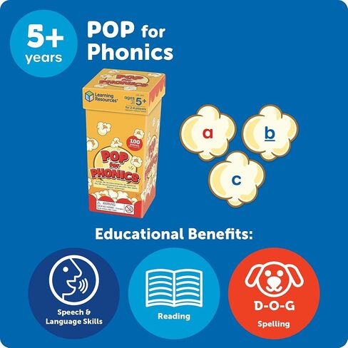 مصادر التعلم POP for Phonics - تعلم قراءة بطاقات فلاش الصوتيات، ألعاب تعلم رياض الأطفال للأطفال من 5 إلى 7 سنوات، أنشطة التهجئة وتطوير اللغة في المدرسة المنزلية، بطاقات فلاش القراءة in Saudi Arabia
