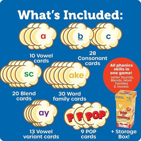 مصادر التعلم POP for Phonics - تعلم قراءة بطاقات فلاش الصوتيات، ألعاب تعلم رياض الأطفال للأطفال من 5 إلى 7 سنوات، أنشطة التهجئة وتطوير اللغة في المدرسة المنزلية، بطاقات فلاش القراءة in Saudi Arabia