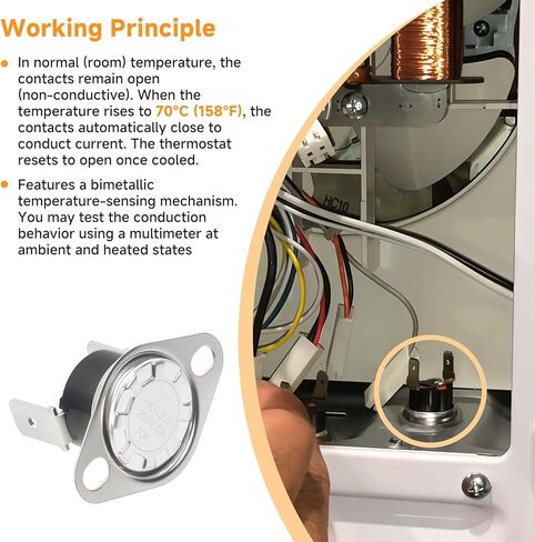 KSD201-70 درجة مئوية الصمامات الحرارية المفتوحة عادة، للتحكم في مروحة الميكروويف، تفعيل درجة الحرارة العالية، مع حلقة متحركة، بدون مفتاح نوع، ضبط درجة الحرارة 70 درجة مئوية (158 درجة فهرنهايت) in Kuwait