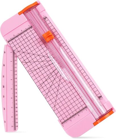 A4 Size Paper Cutter with Scale, 15 Inch x 5.6 Inch Pink Paper Guillotine for Coupon, Label, Cardstock, and Scrapbooking Craft for Office and Home (Pink) in Saudi Arabia