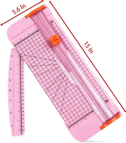 A4 Size Paper Cutter with Scale, 15 Inch x 5.6 Inch Pink Paper Guillotine for Coupon, Label, Cardstock, and Scrapbooking Craft for Office and Home (Pink) in Saudi Arabia