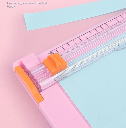 A4 Size Paper Cutter with Scale, 15 Inch x 5.6 Inch Pink Paper Guillotine for Coupon, Label, Cardstock, and Scrapbooking Craft for Office and Home (Pink) in Saudi Arabia
