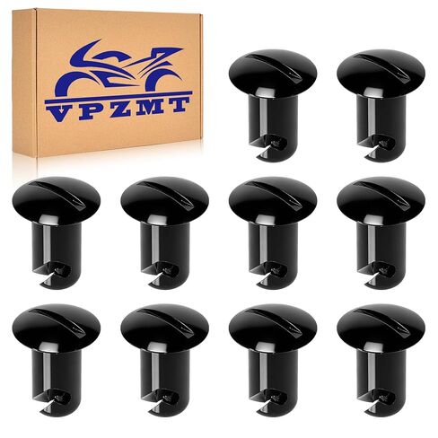 .500 Grip 7/16" Aluminum Button Oval Head Turn Quarter Dzus Fasteners (10-Pack) (Style-10 Pack-Black) in Kuwait