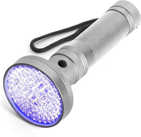 100 مصباح LED للأشعة فوق البنفسجية باللون الرمادي، شعلة محمولة بالأشعة فوق البنفسجية للكشف عن بول الحيوانات الأليفة والبقع والعقارب وبق السرير - مصباح الأشعة فوق البنفسجية عالي الطاقة (البطاريات غير متضمنة) in Kuwait