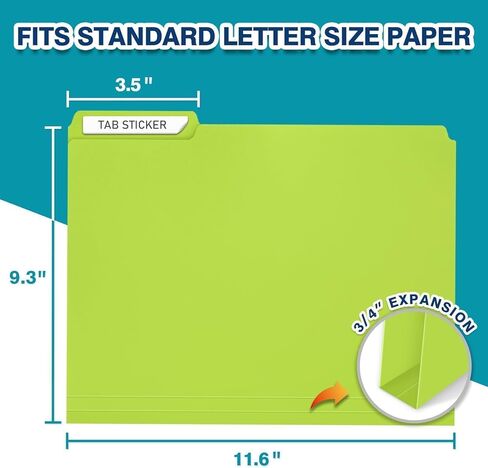 H4D 30 حزمة من مجلدات الملفات البلاستيكية ثقيلة الوزن، مجلدات ملفات ملونة من البوليستر، 1/3 علامات تبويب مع ملصقات لاصقة، حجم الحروف، ألوان متنوعة in Kuwait