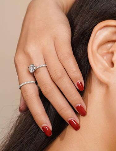 IMOLOVE 2CT Moissanite Wedding Engagement Bridal Ring Set for Women Size 7 - Shine Bright, Spend Light in Saudi Arabia