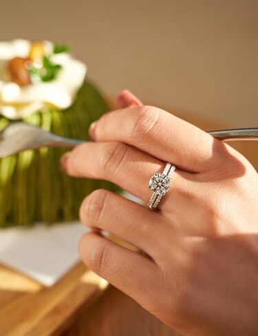 IMOLOVE 2CT Moissanite Wedding Engagement Bridal Ring Set for Women Size 7 - Shine Bright, Spend Light in Saudi Arabia
