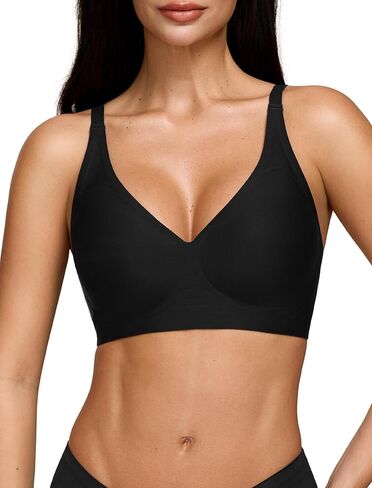 Jelly Bras for Women Deep V Seamless Wireless Push Up No Underwire Comfortable T-Shirt Bra Supportive Bralettes Padded in Saudi Arabia