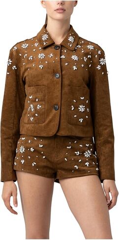 [BLANKNYC] Women's Favorite Duo Embellished Faux Suede Jacket in Saudi Arabia
