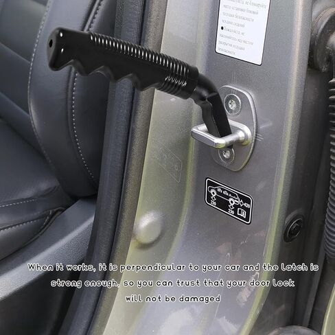 Car Door Handle for Elderly, Multifunction Door Latch Auto Grab Bar Cane with Non-Slip Grip, Portable Vehicle Support Handle Assistive Device to Help Get Out, Car Accessories (Black) in Saudi Arabia