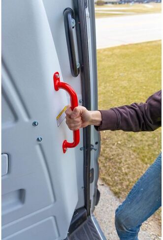 WEATHER GUARD 9895-7-01 LARGE VAN GRAB HANDLE, Powder Coated; Red; Steel; 26.2 Inch; Rear Door D-Pillar/ Shelf End Panel; Single; With Mounting Hardware in Saudi Arabia