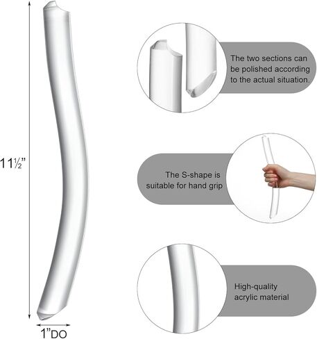 2 قطعة S نمط الاكريليك باب دخول المقبض 1 "x 11 1/2" Rv دخول الباب مساعدة مقبض لأبواب Rv مساعدة بار in Kuwait