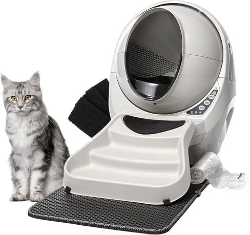 حزمة Litter-Robot 3 Connect الأساسية من Whisker، رمادي - تتضمن صندوق فضلات أوتوماتيكي ذاتي التنظيف، وحصيرة LitterTrap، وسياج، ومنحدر، و25 بطانة، و3 مرشحات كربون، وضمان لمدة عام من WhiskerCare in Saudi Arabia
