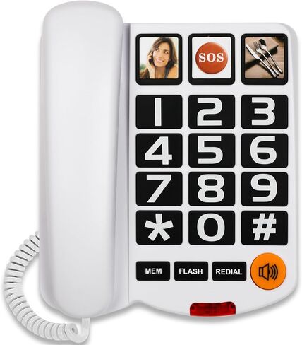 Sangyn Landline Phones for Seniors with Large Button Corded Telephone for Home with Amplified Loud Ringer Volume Adjustable One-Touch Dialing Big Button Telephones for Visually Hearing Impaired,Black in Saudi Arabia