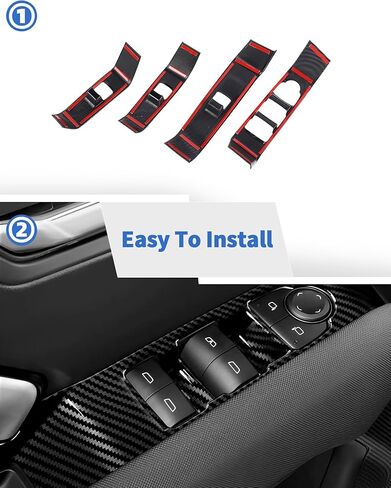 Carbon Fiber Window Lift Trim Switch Panel Cover Trim for Chevrolet Colorado/GMC Canyon 2023+ Interior Accessories in Saudi Arabia