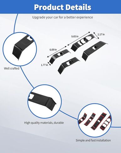 Carbon Fiber Window Lift Trim Switch Panel Cover Trim for Chevrolet Colorado/GMC Canyon 2023+ Interior Accessories in Saudi Arabia