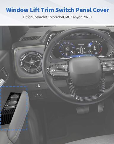 Carbon Fiber Window Lift Trim Switch Panel Cover Trim for Chevrolet Colorado/GMC Canyon 2023+ Interior Accessories in Saudi Arabia