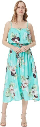 Matchable Couple Hawaiian Luau Shirt or Maxi Ruffle Dress in Pineapple Garden Turquoise in Saudi Arabia