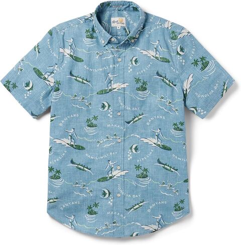 Reyn Spooner Men's Surfing Hawaiian Aloha Shirt - Tailored Fit Button Front in Saudi Arabia