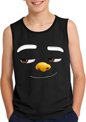Girls Boys Athletic Tank Top Novelty Funny Print Tee Comical Face Graphic Eye-Catching Cartoon Expression Sleeveless T in Saudi Arabia