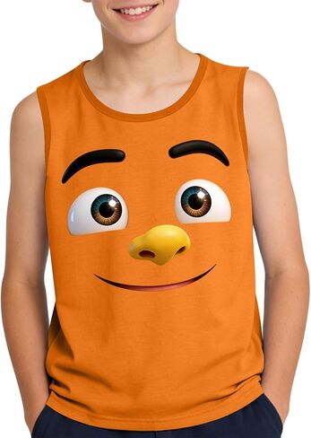 Girls Boys Athletic Tank Top Novelty Funny Print Tee Comical Face Graphic Eye-Catching Cartoon Expression Sleeveless T in Saudi Arabia