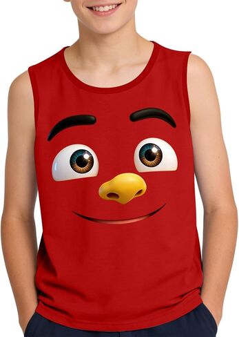 Girls Boys Athletic Tank Top Novelty Funny Print Tee Comical Face Graphic Eye-Catching Cartoon Expression Sleeveless T in Saudi Arabia