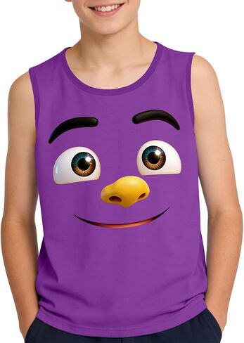 Girls Boys Athletic Tank Top Novelty Funny Print Tee Comical Face Graphic Eye-Catching Cartoon Expression Sleeveless T in Saudi Arabia