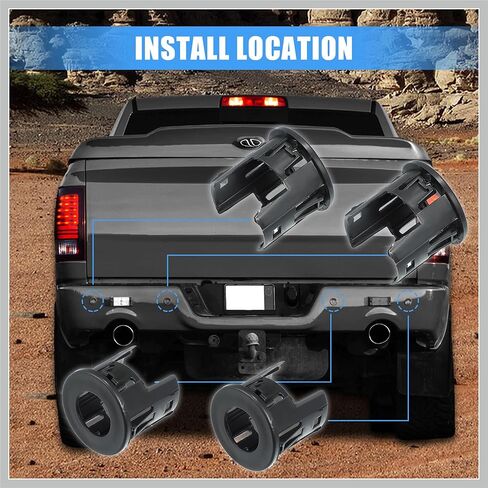 4PCS Parking Assist Sensor Bezels for Front Rear Bumper for Dodge for Ram Backup Parking Aid Sensor Retainer Bracket for Ram 1500 Classic Replace 5LS52TZZAA Replacement Car Parts in Saudi Arabia