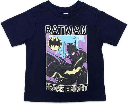 BATMAN Pajama Set for Boys - Bundle of Dark Knight T-Shirt and Shorts Size 2T-4T, Phone Wallet, Stickers, More PJ's for Boys, Kids, Toddlers in Saudi Arabia