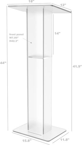 FixtureDisplays® 18 بوصة عرض × 12 بوصة عمق × 42.5 بوصة ارتفاع منصة أكريليك شبكي منبر الكنيسة منبر المدرسة منبر الحدث مكتب استقبال المضيفة 15198 in Saudi Arabia