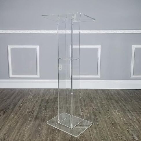 FixtureDisplays® 18 بوصة عرض × 12 بوصة عمق × 42.5 بوصة ارتفاع منصة أكريليك شبكي منبر الكنيسة منبر المدرسة منبر الحدث مكتب استقبال المضيفة 15198 in Saudi Arabia