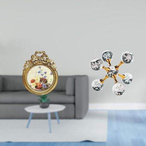 Baoblaze Antique Bubble Photo Frame Sphere Figurine Vintage Picture Frame Round Ornate European Desktop Wall Display Modern Statue Decorative Sculpture Desk of in Saudi Arabia