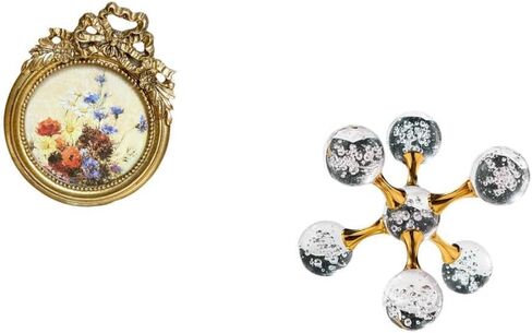 Baoblaze Antique Bubble Photo Frame Sphere Figurine Vintage Picture Frame Round Ornate European Desktop Wall Display Modern Statue Decorative Sculpture Desk of in Saudi Arabia