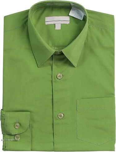 Boy's Classic Fit Long Sleeve Casual Button Down Toddler Kids Dress Shirt in Saudi Arabia