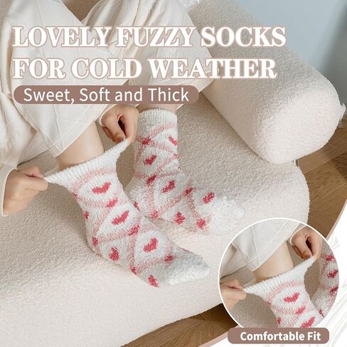 جوارب Clothirily Fuzzy للنساء، جوارب منفوشة للنساء، جورب ناعم ومريح للنساء، جورب نوم شتوي دافئ للنساء in Kuwait