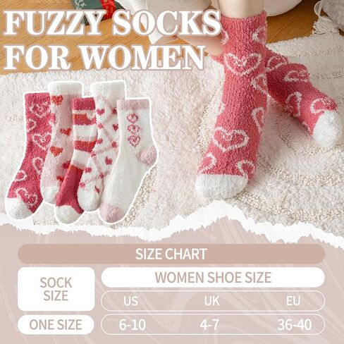 جوارب Clothirily Fuzzy للنساء، جوارب منفوشة للنساء، جورب ناعم ومريح للنساء، جورب نوم شتوي دافئ للنساء in Kuwait