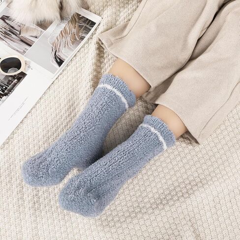 Tavaleu Womens Fuzzy Socks Fluffy Socks Women Winter Womens Cozy Warm Soft Slipper Sock Sleeping Sock for Women in Kuwait