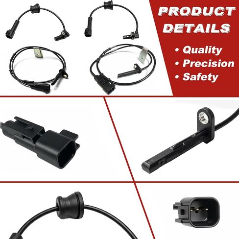 ABS Wheel Speed Sensor 4Pcs: Front Rear Left & Right Compatible with Chevrolet 2010-2017 Equinox L4 2.4L V6 3.0L/3.6L, GMC 2010-2017 Terrain L4 2.4L V6 3.0L/3.6L in Kuwait