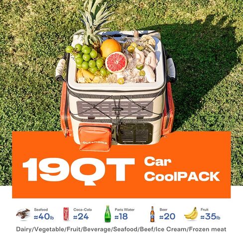 Portable Backpack Car Refrigerator, DC 12V Electric Fridge and Freezer,Electric Cooler,AC 110V 19QT/18L Compressor Cooler, Quick Freeze -4~68℉ for Truck,Van,RV,Camping and Outdoor Travel Use in Kuwait