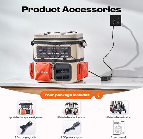 Portable Backpack Car Refrigerator, DC 12V Electric Fridge and Freezer,Electric Cooler,AC 110V 19QT/18L Compressor Cooler, Quick Freeze -4~68℉ for Truck,Van,RV,Camping and Outdoor Travel Use in Kuwait