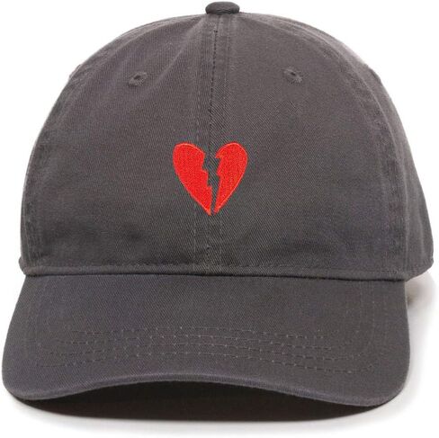 DSGN By DNA Broken Heart Heart Broken Baseball Cap Embroidered Cotton Adjustable Dad Hat in Saudi Arabia