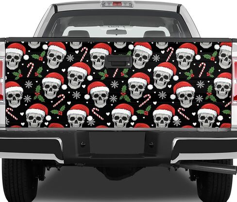 ThangPham Shop Christmas Skull Tailgate Wrap – Truck Tailgate Wrap with Christmas Theme in Saudi Arabia