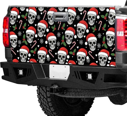 ThangPham Shop Christmas Skull Tailgate Wrap – Truck Tailgate Wrap with Christmas Theme in Saudi Arabia
