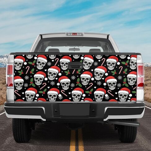 ThangPham Shop Christmas Skull Tailgate Wrap – Truck Tailgate Wrap with Christmas Theme in Saudi Arabia