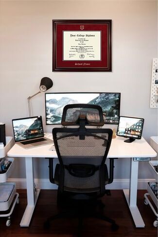 Project Management Institute PMI Diploma Frame - Glossy Mahogany Wood Frame with Gold Accent Lines in Kuwait