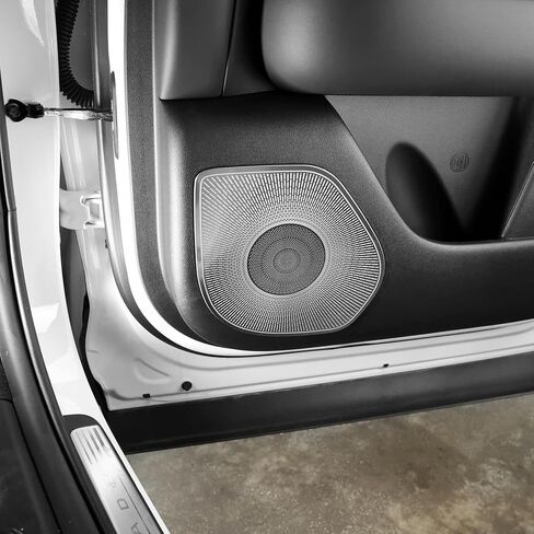 Stainless Steel Chrome Car Interior Door Speaker Cover Trim Door Speaker Frame Protective Sticker Compatible with Hyundai Palisade 2026 Accessories (Silver Style) in Saudi Arabia
