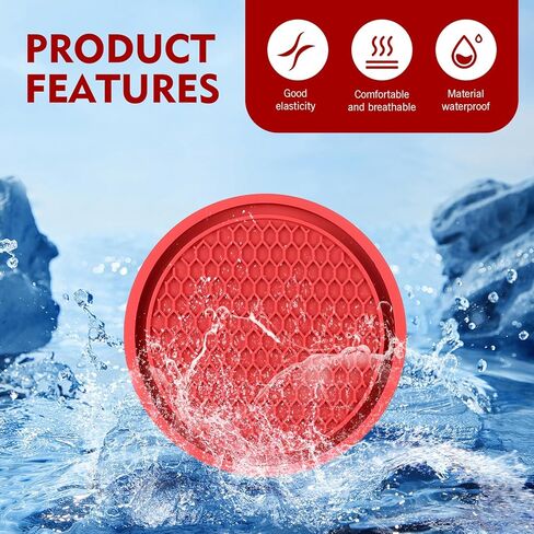 4 PCS Automobile Cup Holder Coaster, 2.75 Inch Cup Holders Embedded in Ornaments Coaster Accessories, PVC Soft Glue Non Slip Shockproof, Suitable for Most Cars, SUVs, Trucks (Red) in Saudi Arabia