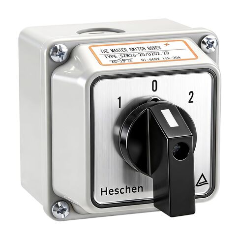 Universal Rotary Cam Selector Changeover Switch SZW26-20/D202.2D with Master Switch Exterior Box LW28-20/4 660V 20A ON-OFF-ON 3 Position 2 Phase 8 Terminals CE in Saudi Arabia